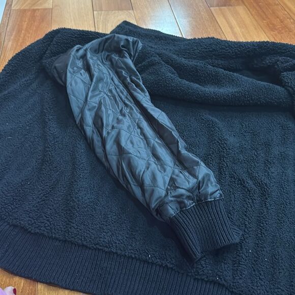 Structure Vintage Black High Neck Fleece Quilted lined Knit Cardigan size XXL - Picture 8 of 11